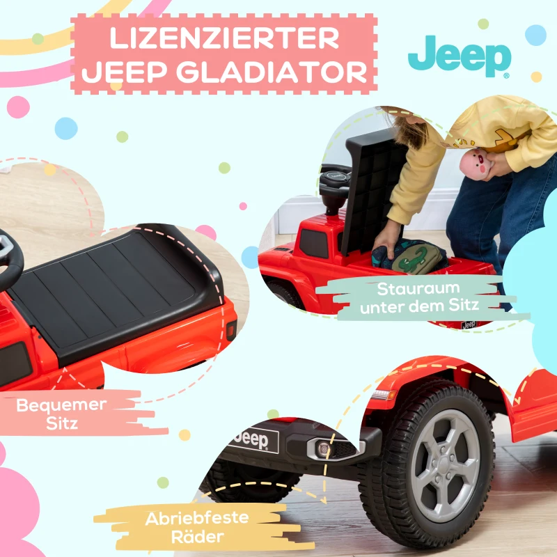 AIYAPLAY zitauto, kinderauto met claxon, kindervoertuig, rood