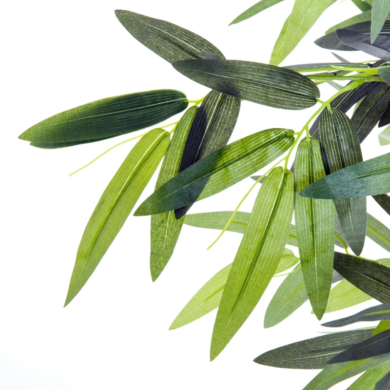Outsunny Bambú Artificial 180cm com Ramos Realistas Planta Sintética Decorativa com Vaso para Sala de Estar Escritório Ø20x180cm Verde