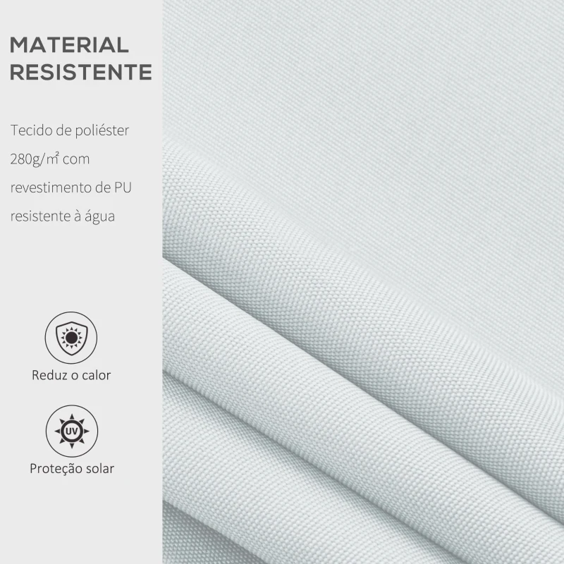 Outsunny Toldo Manual Dobrável de Alumínio Toldo para Varanda com Ângulo Ajustável e Manivela 300x250 cm Branco