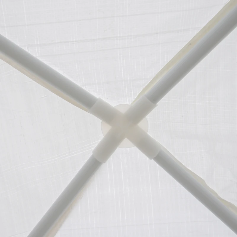 Outsunny Tenda de Jardim Tenda de Exterior com Tubos de Aço e Cobertura de PE para Eventos Campismo Festas 300x300x245 cm Branco