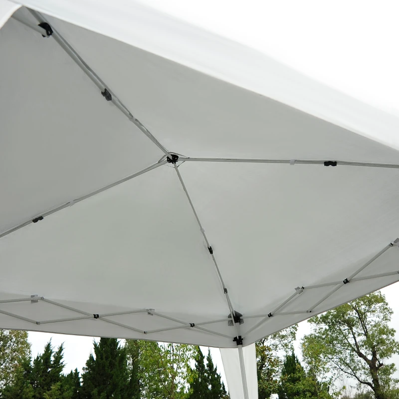Outsunny Tenda Dobrável Tenda com Desenho Pop Up para Jardim Campismo Festas Eventos Aço e Oxford 297x297x250 cm Branco