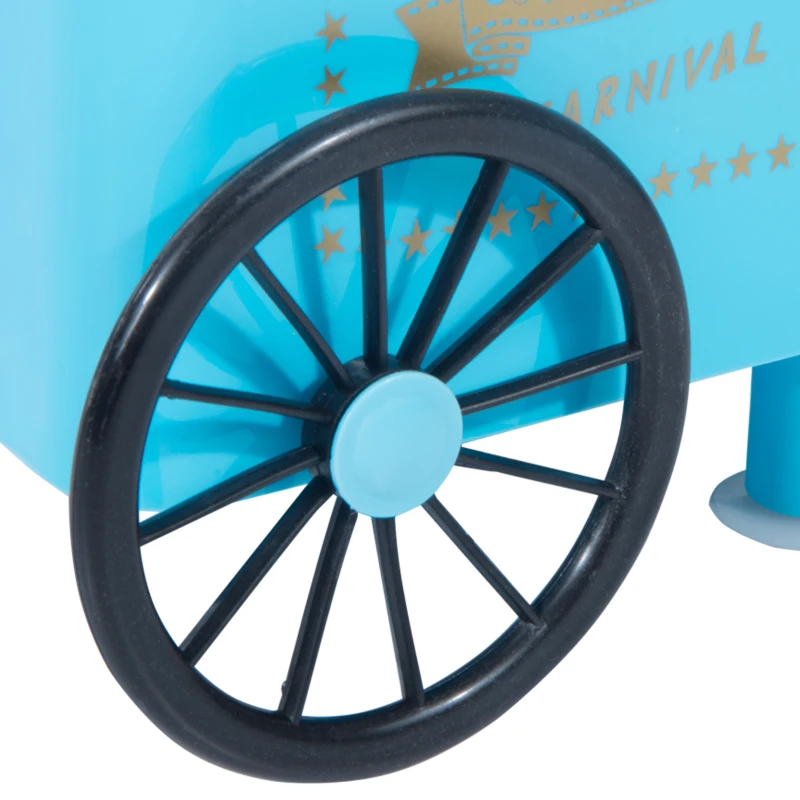 HOMCOM Máquina de Algodão Doce Estilo Retrô Potência 450W-550W Doce com Colher Medidora e 10 Palitos de Bambu 30x30x28cm Azul