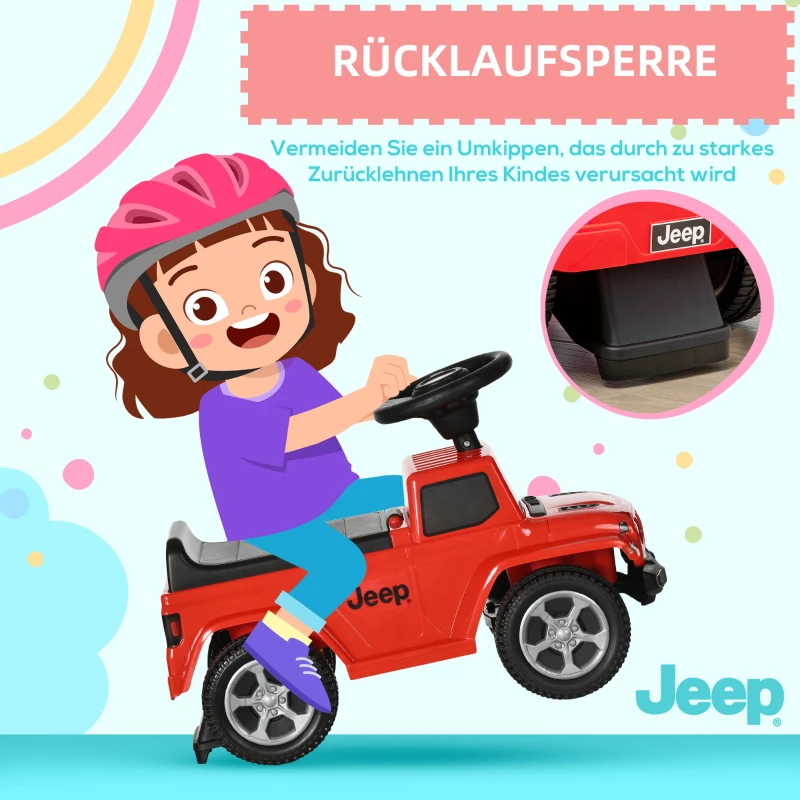 AIYAPLAY zitauto, kinderauto met claxon, kindervoertuig, rood