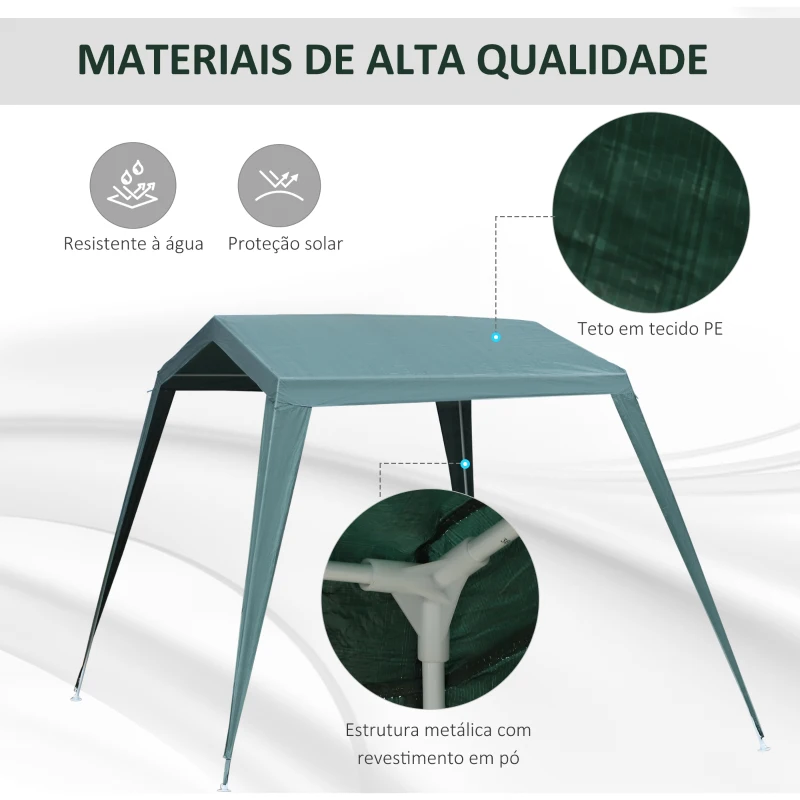 Outsunny Tenda Desmontável para Jardim com Tubo de Aço Tenda para Campismo Exterior 330x240x215 cm Verde