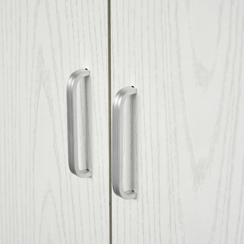 HOMCOM Armário de Cozinha Armário Alto de Cozinha com Gaveta Prateleira Aberta e 3 Armários com Prateleira Ajustável 71x71x178 cm Branco