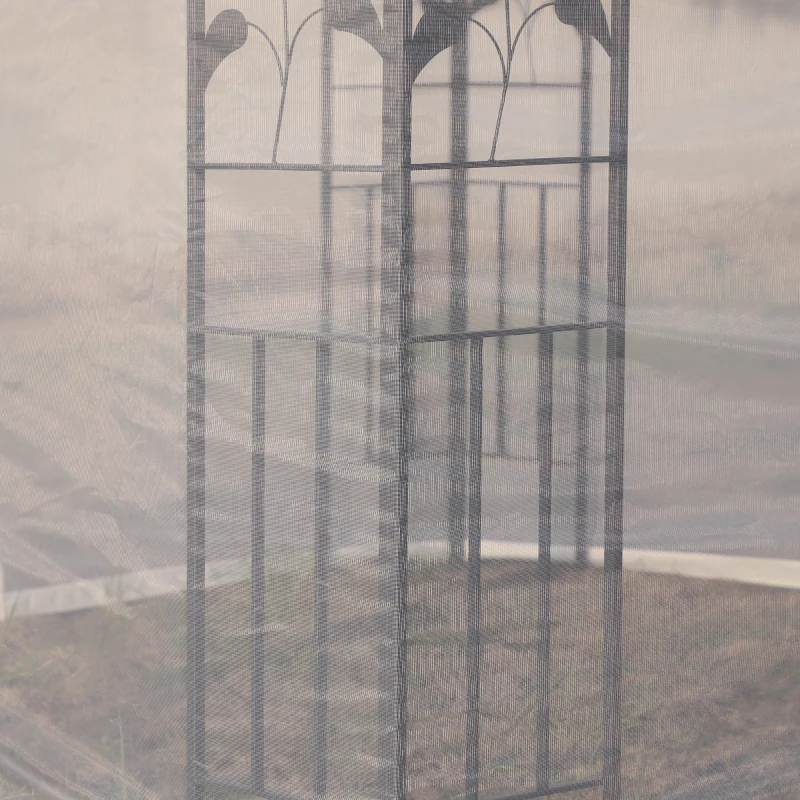 Outsunny Pérgola de Jardim Pérgola de Exterior com Teto Duplo Mosquiteira e Orifícios de Drenagem 300x300x280 cm Branco