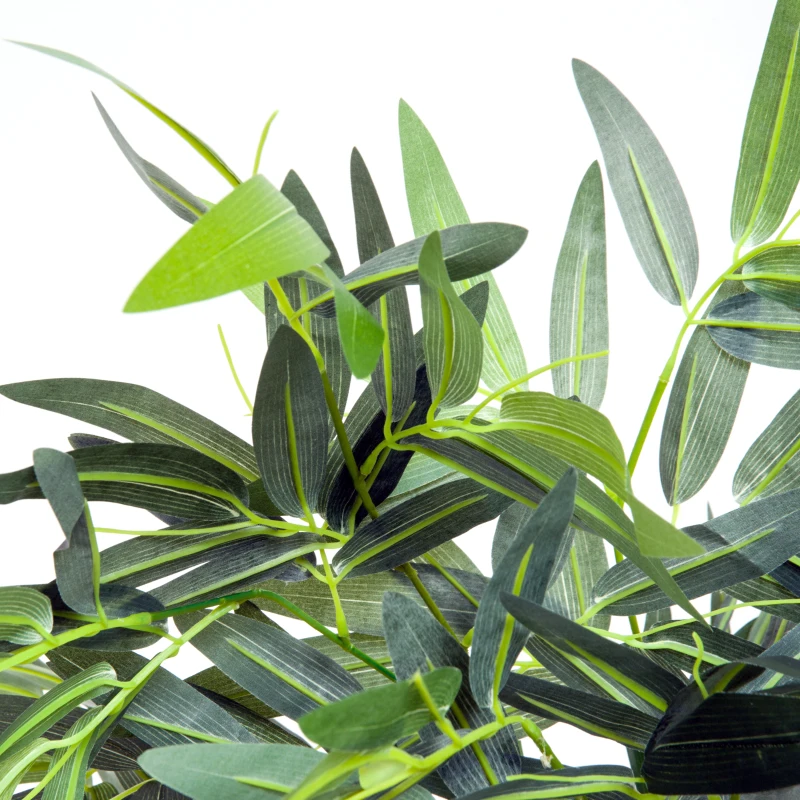 Outsunny Bambú Artificial 180cm com Ramos Realistas Planta Sintética Decorativa com Vaso para Sala de Estar Escritório Ø20x180cm Verde