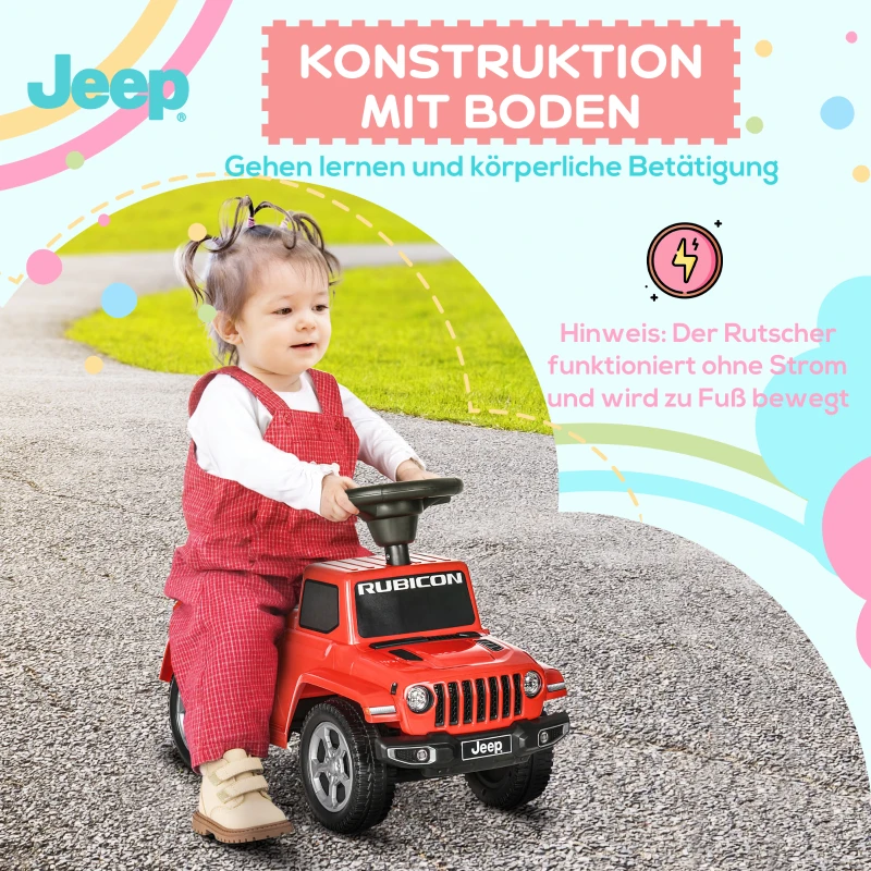 AIYAPLAY zitauto, kinderauto met claxon, kindervoertuig, rood