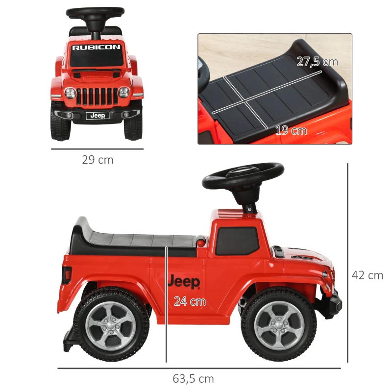 AIYAPLAY zitauto, kinderauto met claxon, kindervoertuig, rood