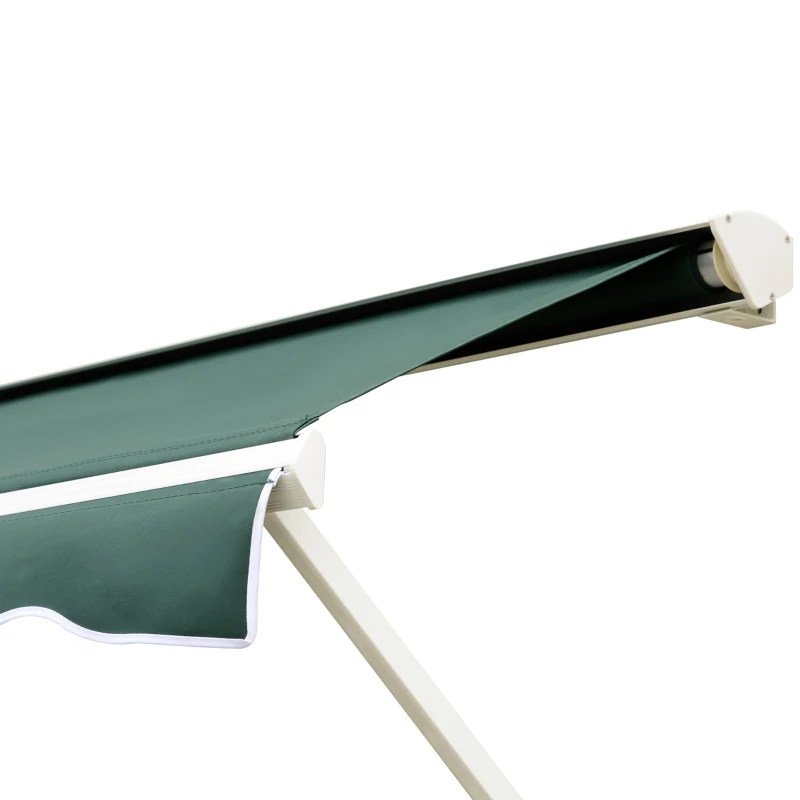 Outsunny Toldo Manual de Alumínio Retrátil 180x70 cm Toldo de Fachada para Exterior com Ângulo Ajustável e Impermeável Verde