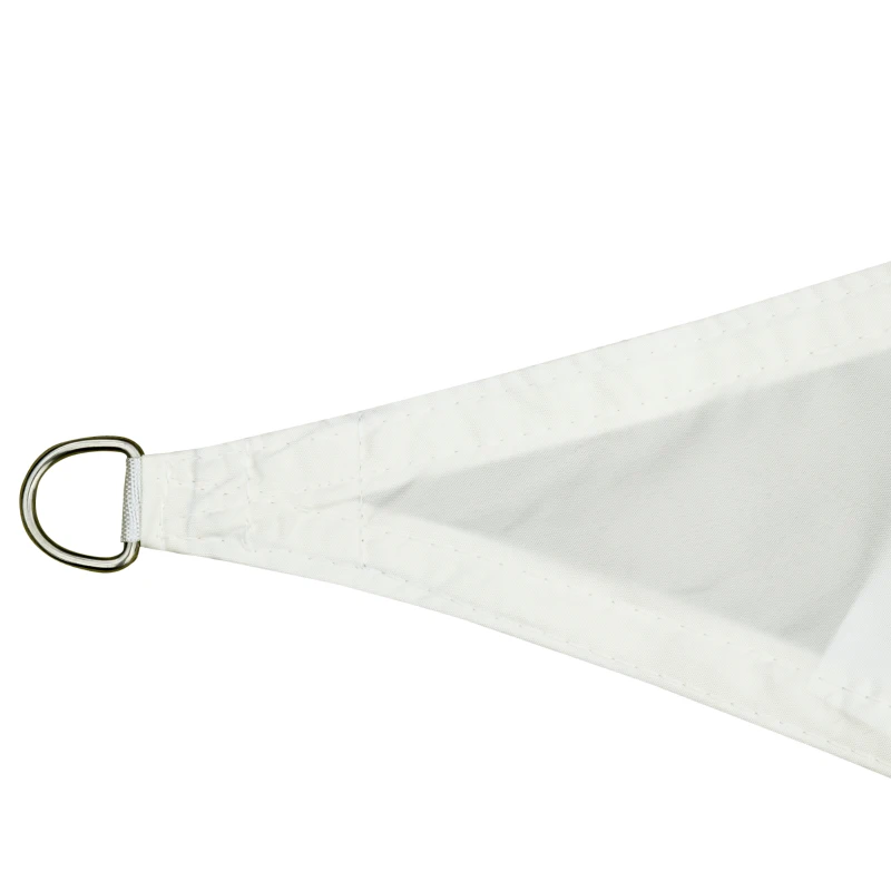 Outsunny Vela de Sombra Triangular 3x3x3 m Toldo Vela de Poliéster com Proteção UV Aneis em Forma de D e Cordas para Jardim Pátio Piscina Creme