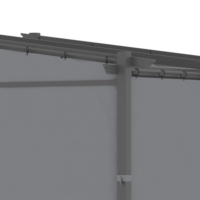 Outsunny paviljoen 3x3 met zonnekap en zijpanelen voor barbecue party, Donkergrijs