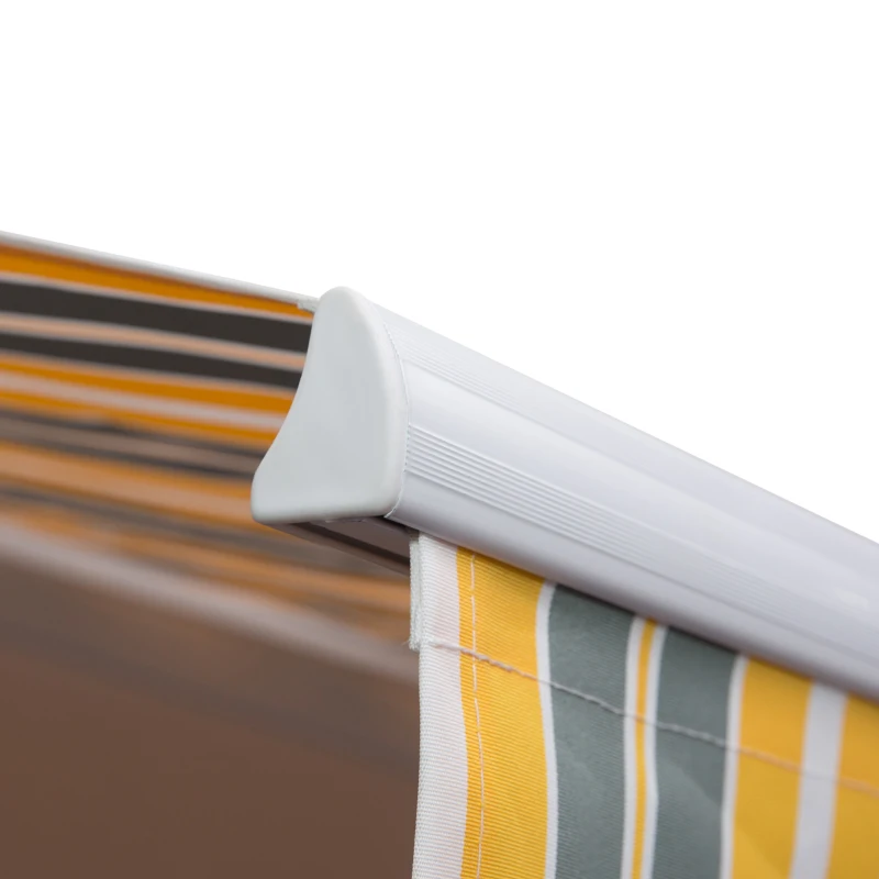 Outsunny Toldo Manual 3,5x2,5 m de Alumínio Toldo de Varanda Pátio com e Proteção Solar UV para Jardim Exterior Amarelo e Cinza