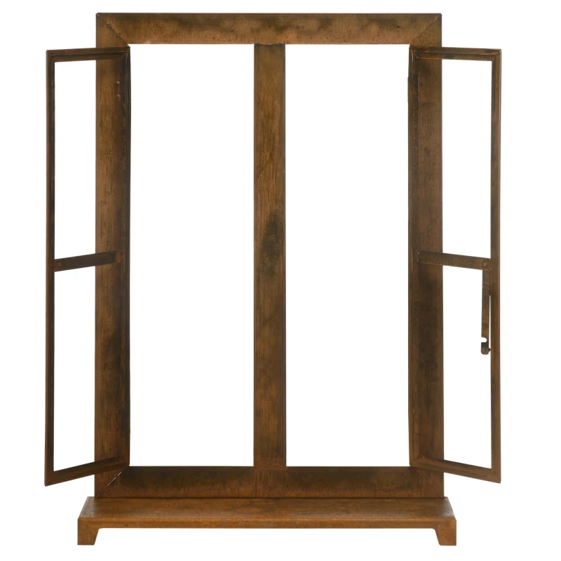 IJzeren raam van Outsunny, roestvrijstalen tralievenster 55 x 80 cm met drempel, vergrendeling