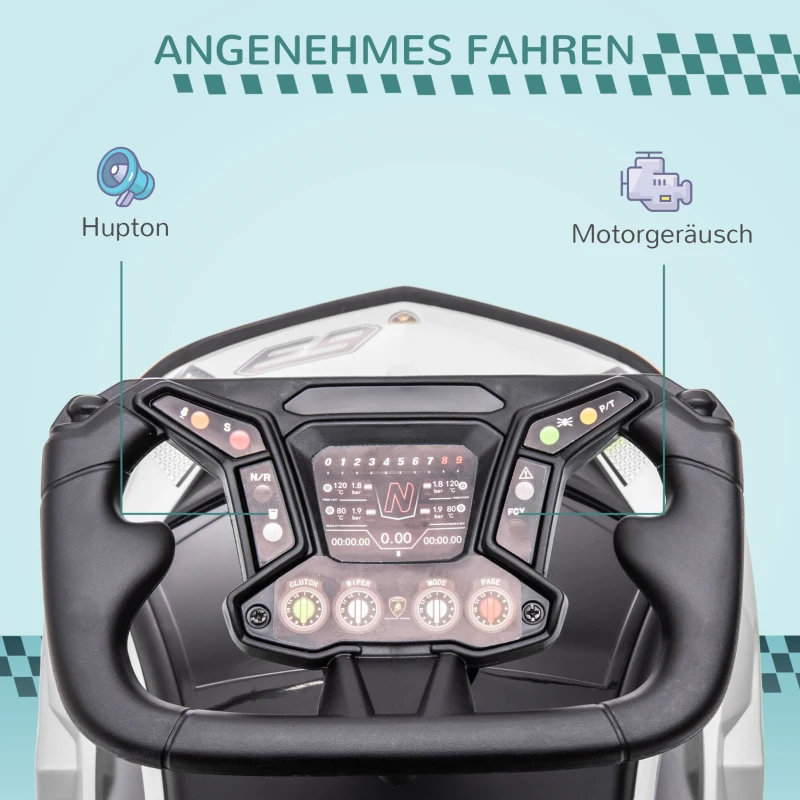 AIYAPLAY Lamborghini gelicentieerde glijauto met geluidseffecten, kantelbeveiliging, 67 cm x 28 x 38 cm