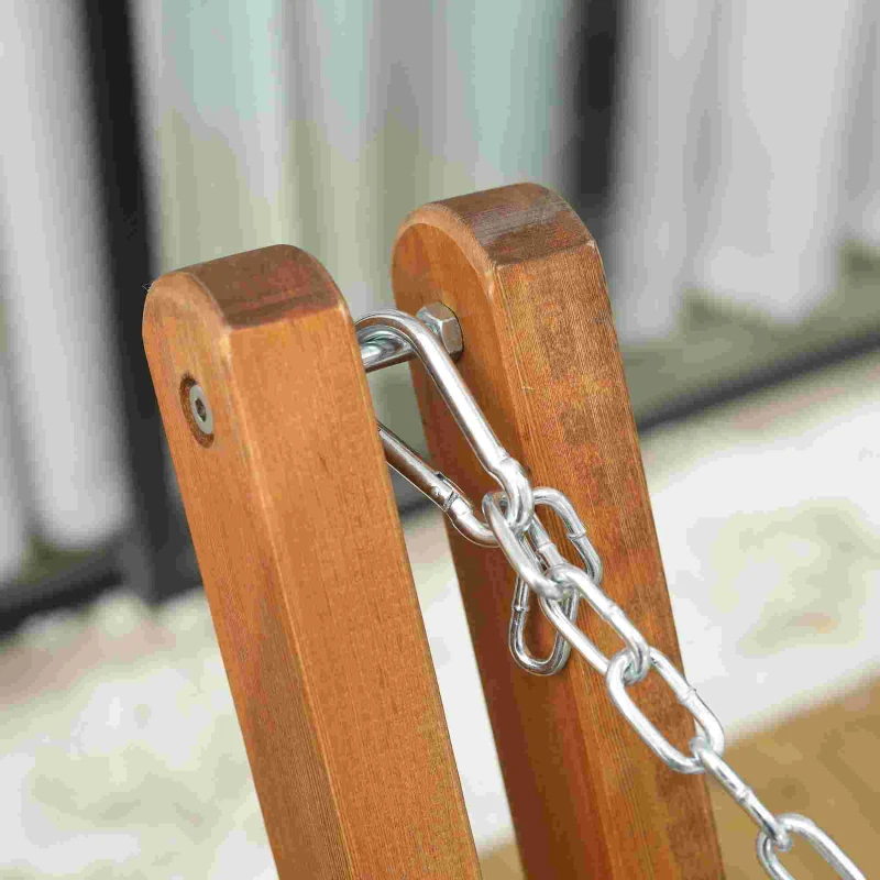 Outsunny Hamak z regulowanym stelażem, Składany Hamak na stojaku z drewna sosnowego, Do użytku na zewnątrz i wewnątrz, Kremowy+Natura, 388 x 120 x 89 cm