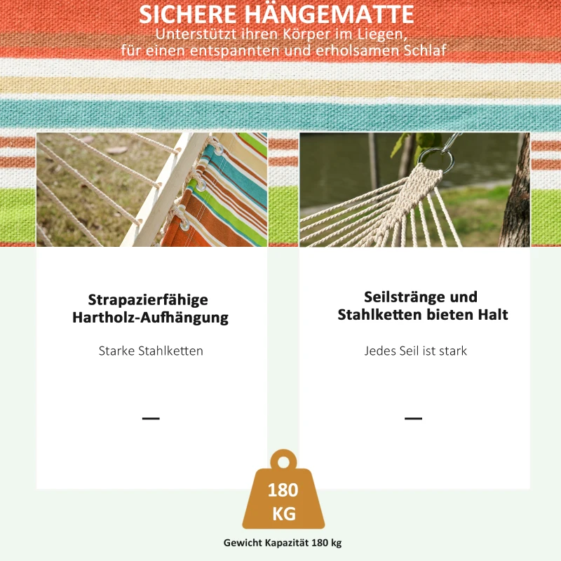 Outsunny hamak dla 2 osób z poduszką, obciążenie do 150 kg