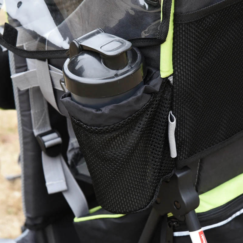 HOMCOM Baby Hiking Backpack Carrier Child Carrier with Ergonomic Hip Seat Detachable Rain Cover Adjustable Straps Stand for Toddler 6 - 36 Months Black