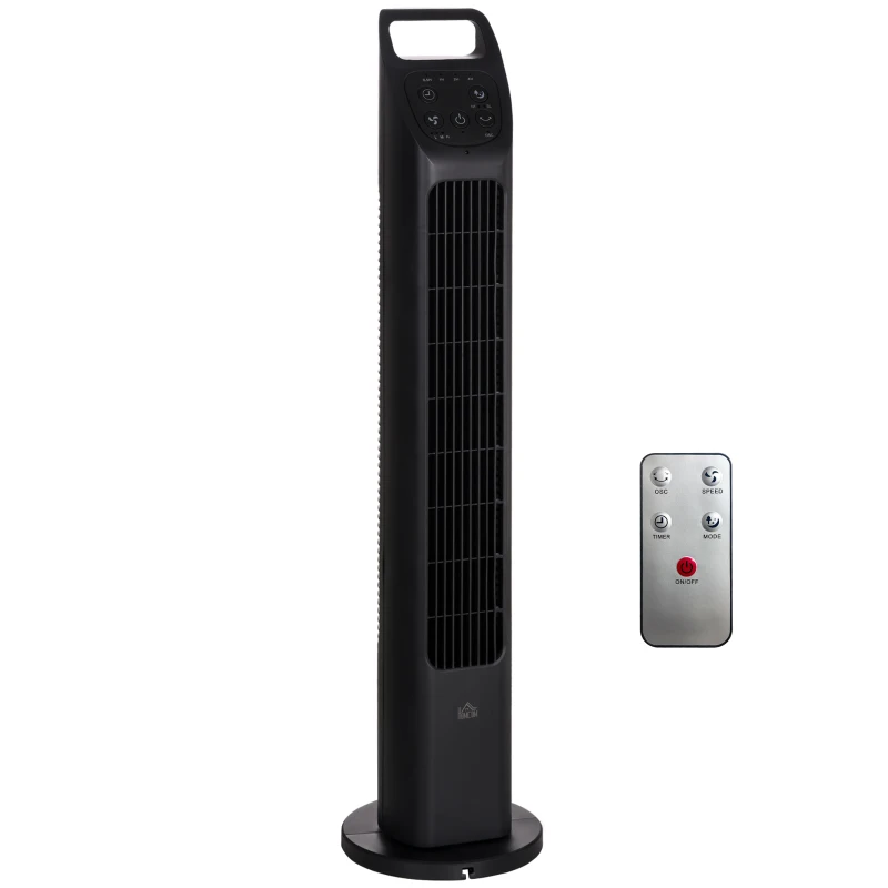 Oscillating Tower Fan with Remote Control, 4H Timer, 3 Speed