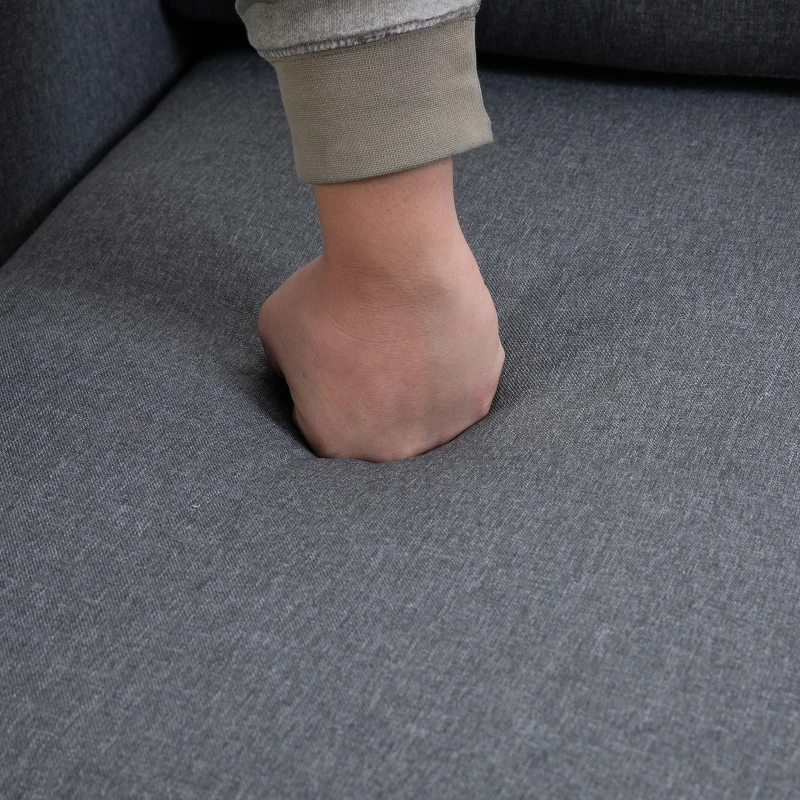 HOMCOM Divano a 2 Posti Relax Salotto con Cuscini 160 × 82 × 78cm Tessuto di Lino Grigio