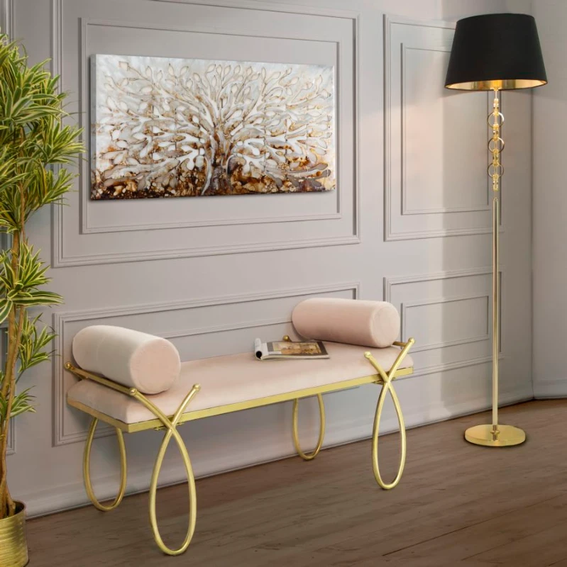 Mauro Ferretti Bancă Ribbon Roz cm 112,5X49X53