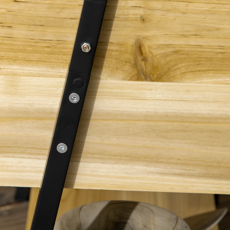 Outsunny verhoogd bed met latwerk, plank, plantenbak met natuurlijke binnenvoering