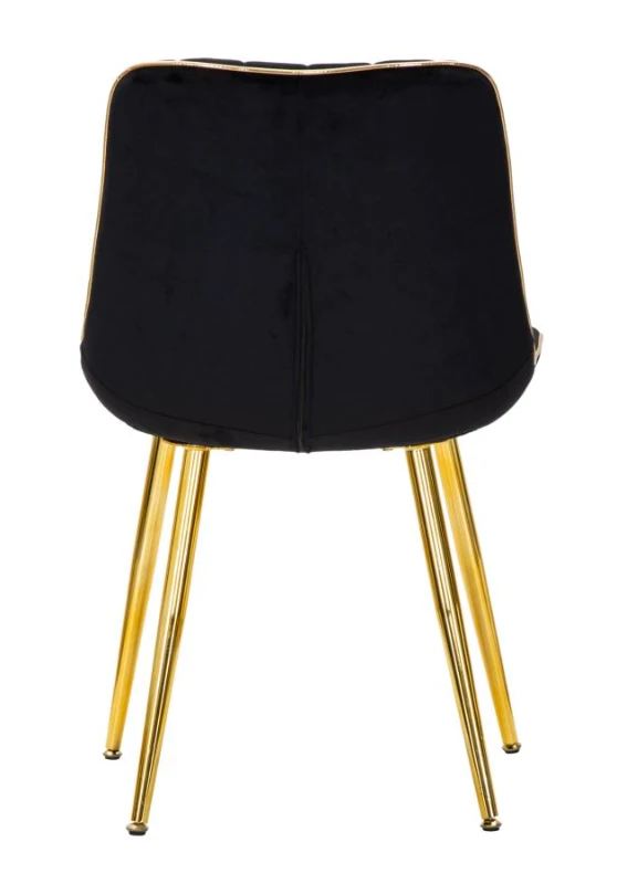 Mauro Ferretti SCAUN PARIS NEGRU/AURIU SET 2 BUC CM 51X59X79