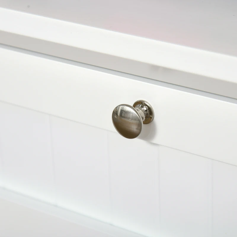 HOMCOM Mobile Dispensa Alto con 2 Armadietti, Ripiani Regolabili e Piano d'Appoggio, in MDF, 68.6x40x164 cm, Bianco