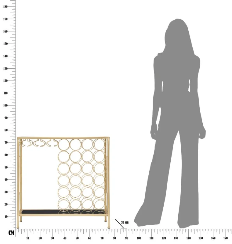 Mauro Ferretti Consola Suport Pentru Sticle Glam Cm 76X30X75