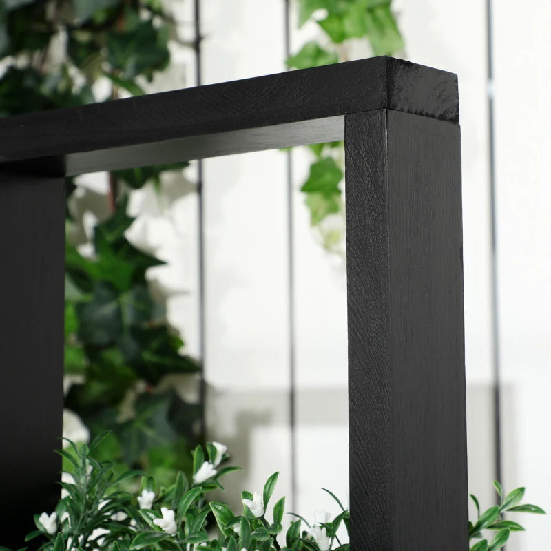 Outsunny bloembak, verhoogd bed, plantenbak met latwerk muur groentebed hout(m-8)