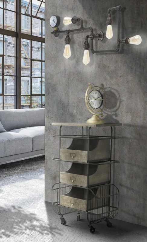 Mauro Ferretti Lampa de perete MANHATTAN cu 5 lumini CM 100X8X34