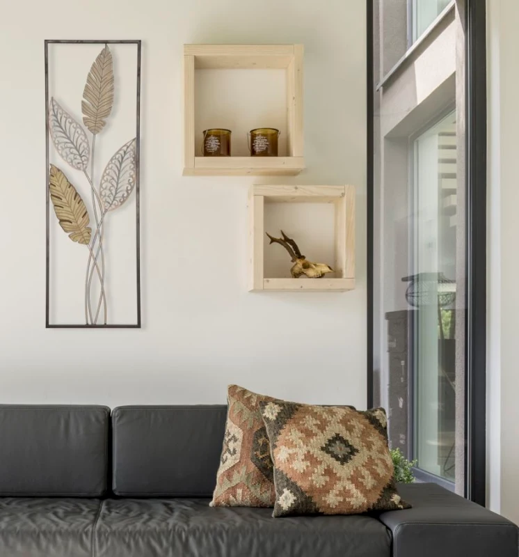 Mauro Ferretti Decoratiune de perete din lemn, frunze-A- CM 30,5X1,90X91