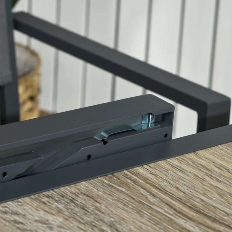 Outsunny tuintafel, eettafel voor in de tuin met uitschuifbaar tafelblad, aluminium