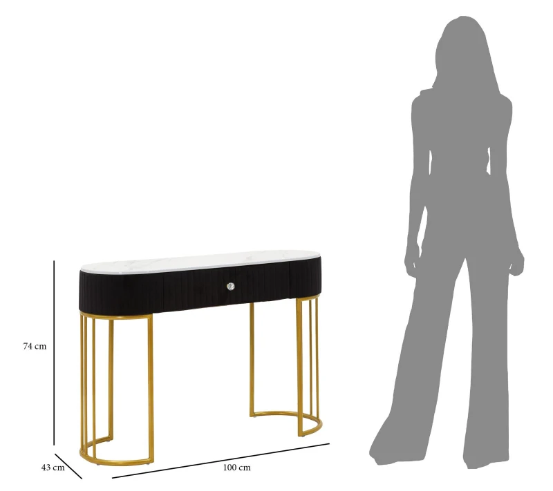 Mauro Ferretti Consola Montpellier Neagra cm 100X43X74