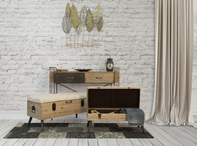 Mauro Ferretti Set puff cu depozitare TIRANA CM 102X43,5X49,5 - 82X36X37