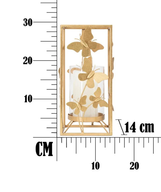 Mauro Ferretti  Suport de lumanari fluture glam 14X14X29cm