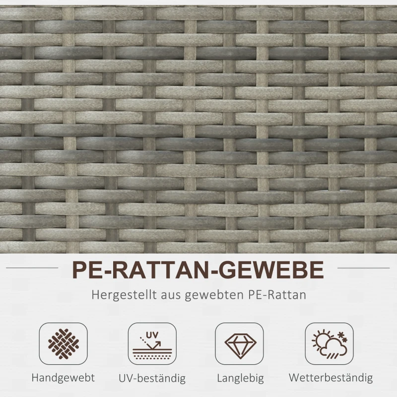 Outsunny poly rotan tuinmeubelen 8 stuks. Tuinset loungeset