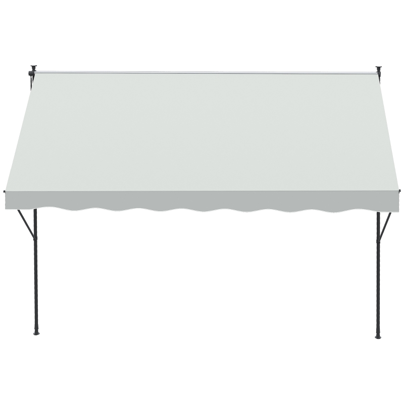 Outsunny Toldo Manual Retrátil Ajustável 300x170x200-290 cm com Manivela Proteção Solar UV40+ para Varanda Jardim Creme