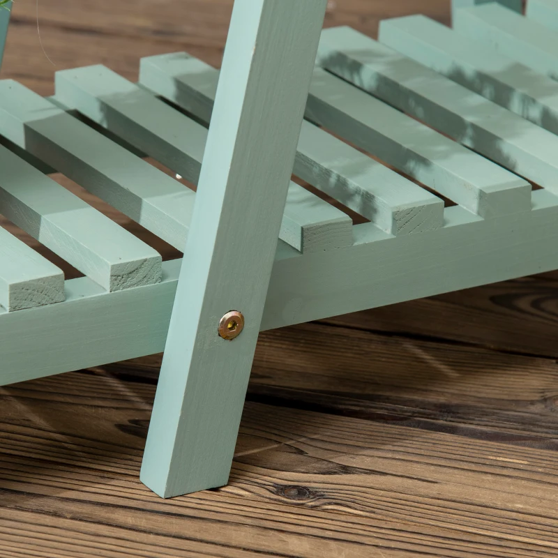 Outsunny plantenrek, bloemenrek met 3 treden, plantentrap voor 6 bloempotten, plantenstandaard voor tuin, balkon, hout, lichtgroen, 76 x 26 x 76 cm