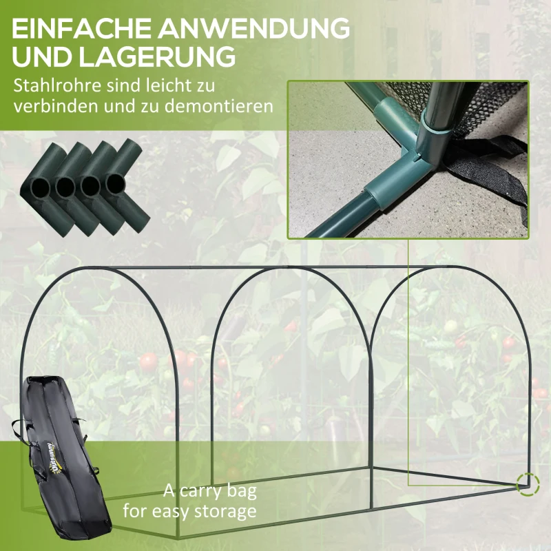 Outsunny 8' x 4' mini broeikas winddichte plantenbeschermingstent met deur