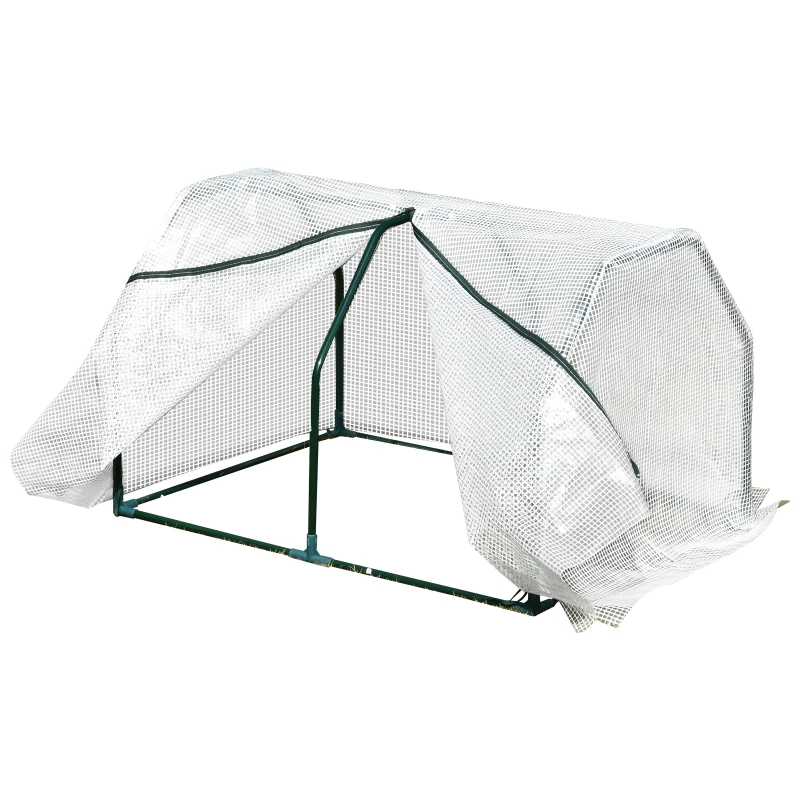 Outsunny Mini Kas, weerbestendig, gemakkelijk te vervoeren, 99 cm x 71 cm x 60 cm, Folietunnel, Groen