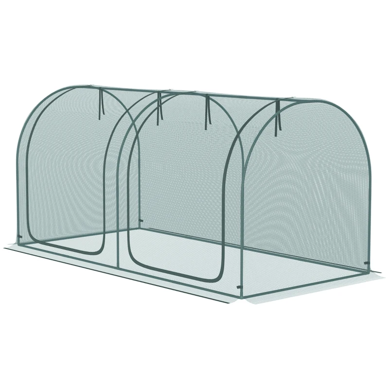 Outsunny 8' x 4' mini broeikas winddichte plantenbeschermingstent met deur