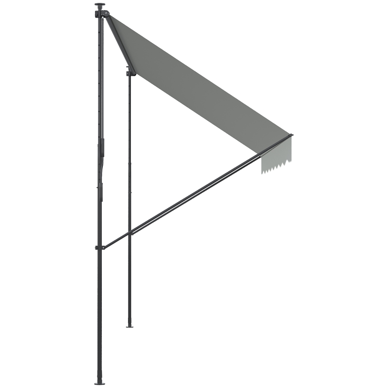 Outsunny Toldo Manual Retrátil Ajustável 300x170x200-290 cm com Manivela Proteção Solar UV40+ para Varanda Jardim Creme