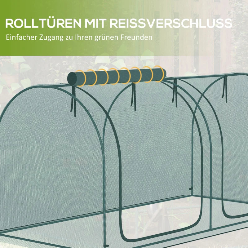 Outsunny 8' x 4' mini broeikas winddichte plantenbeschermingstent met deur