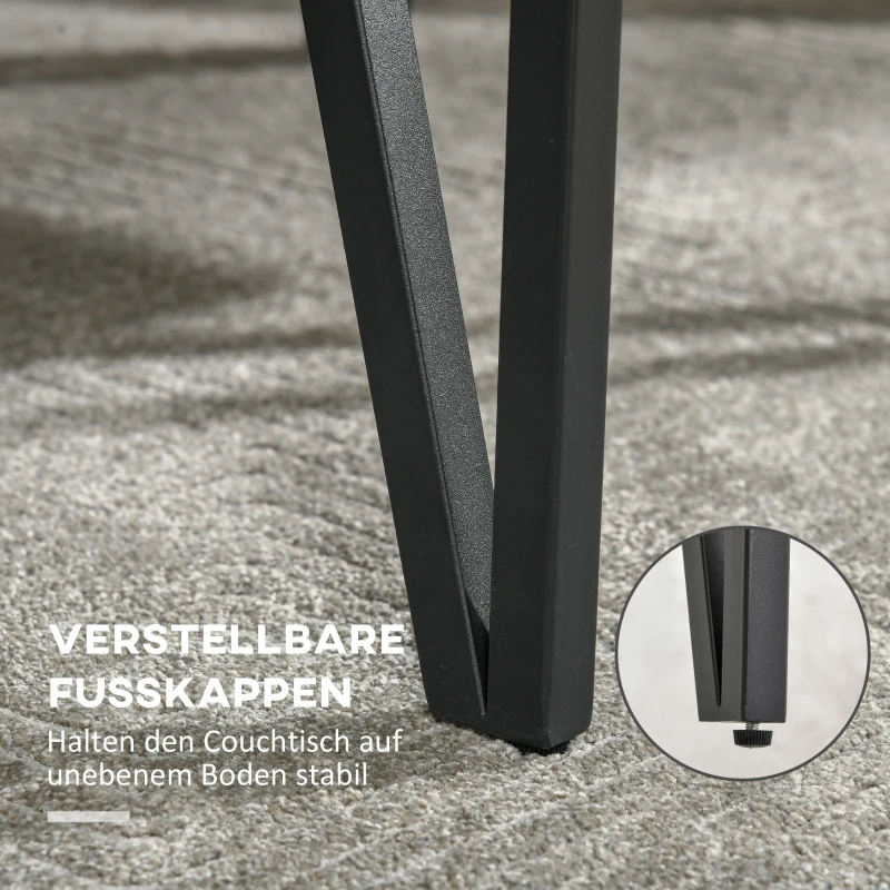 HOMCOM industriële design salontafel 105 cm x 60 cm x 42 cm zwart + bruin(m-6)