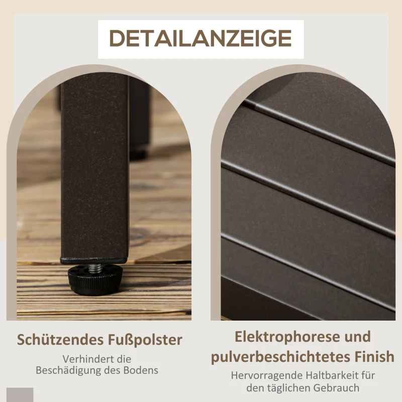 Outsunny Salontafel Houtlook Tuintafel Balkon Salontafel Staal