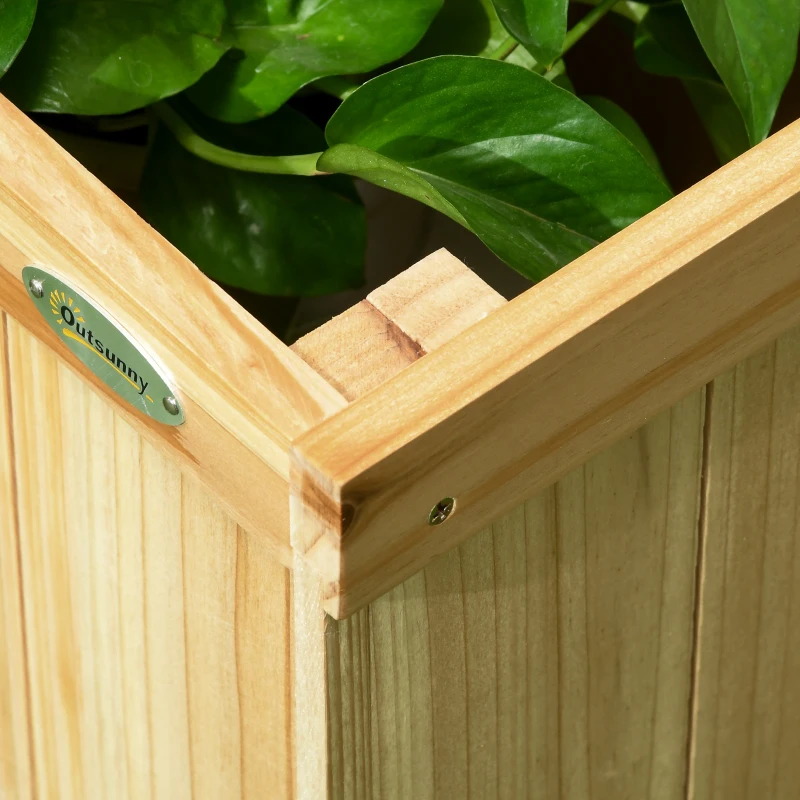 Outsunny verhoogd bed met opklapbaar hekwerk, plantenbak met privacyscherm 133x165 cm