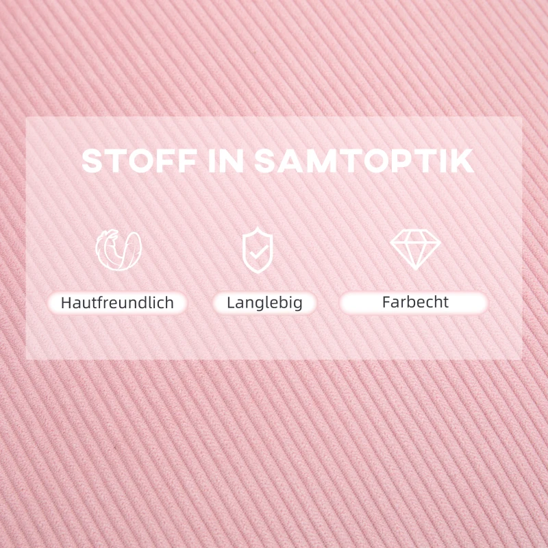 HOMCOM oorfauteuil met kruk, fauteuil met verstelbare rugleuning, roze