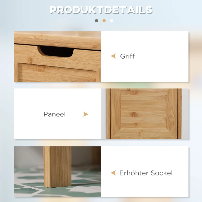 kleankin badkamermeubel van bamboe, 1 plank, 2 laden, 30 cm x 30 cm x 90 cm; naturel