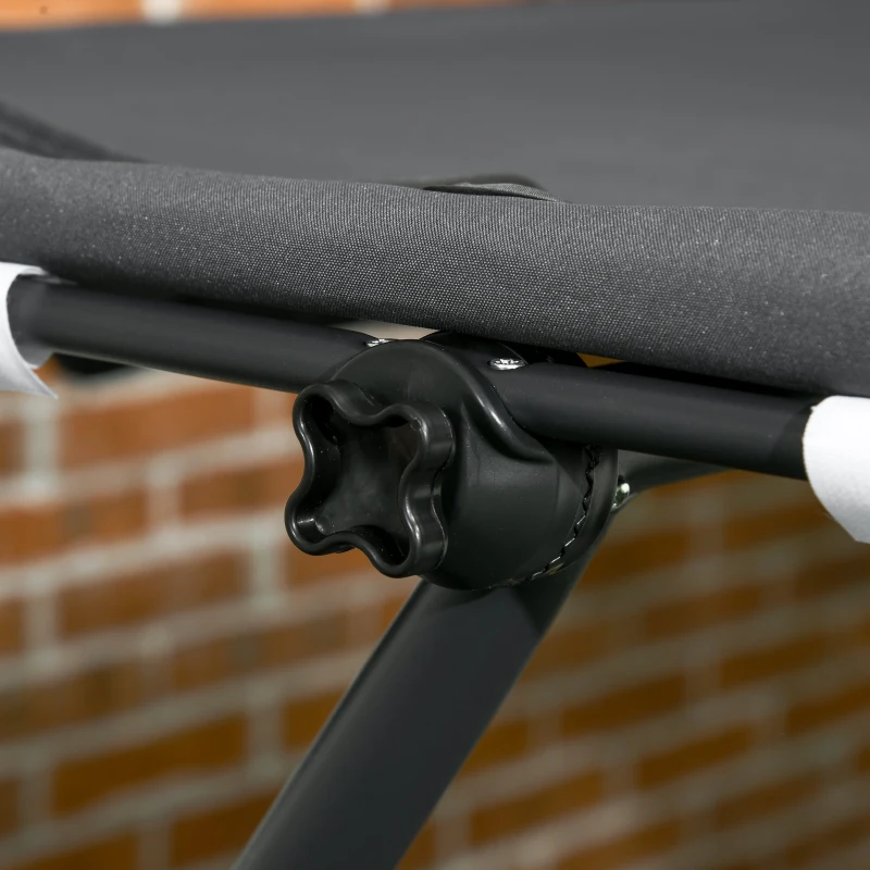 Outsunny dubbele ligstoel, schommelbank met zonnekap, wielen voor 2 personen